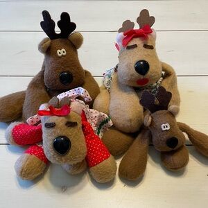 Hallmark Vintage Rodney, Rhonda, Ramona, and Little Rodney Reindeer Family.